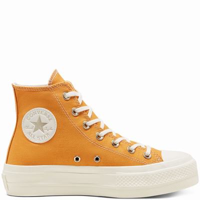 Női Converse Elevated Gold Platform Chuck Taylor All Star Magasszárú Cipő CO8906231 Arany/Bézs